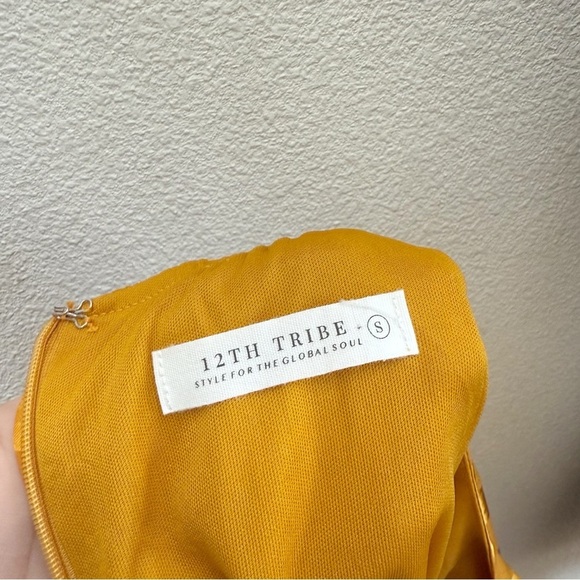 12th Tribe Ava Poppy Checkered Mini Dress in Deep Golden Poppy Size Small - Picture 7 of 7